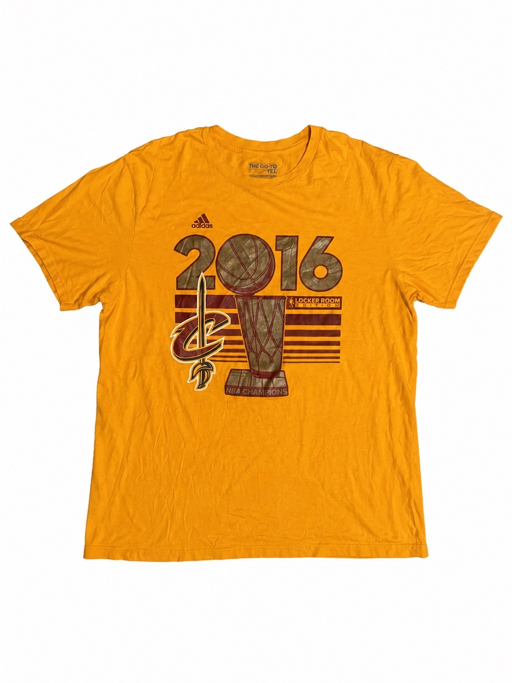 Adidas 2016 Cleveland Cavaliers Gold NBA Champions Graphic Tee - Men- -Large-